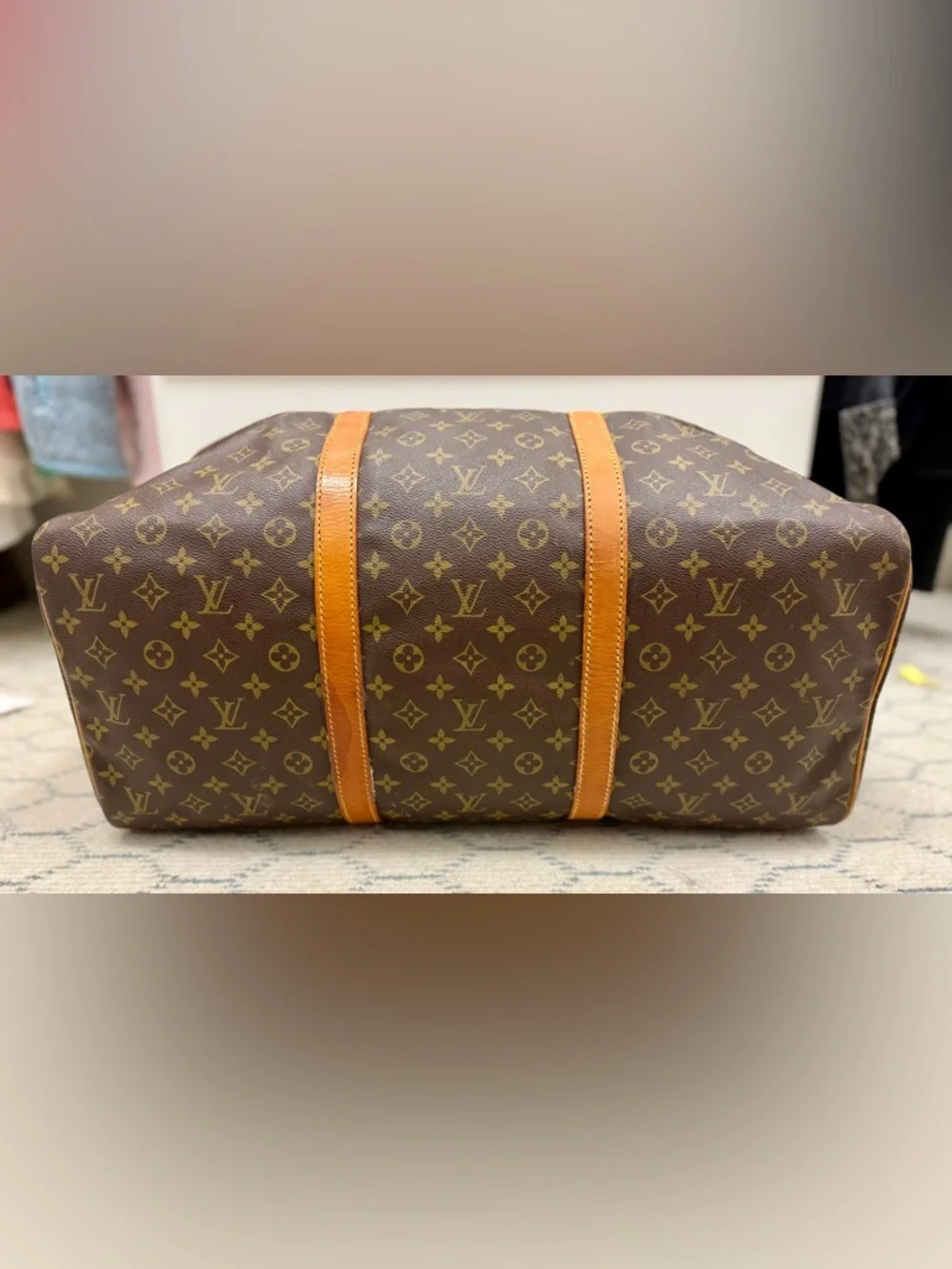 LOUIS VUITTON Vintage 80’s Brown Canvas Monogram LV Sac Souple 55 Travel Bag